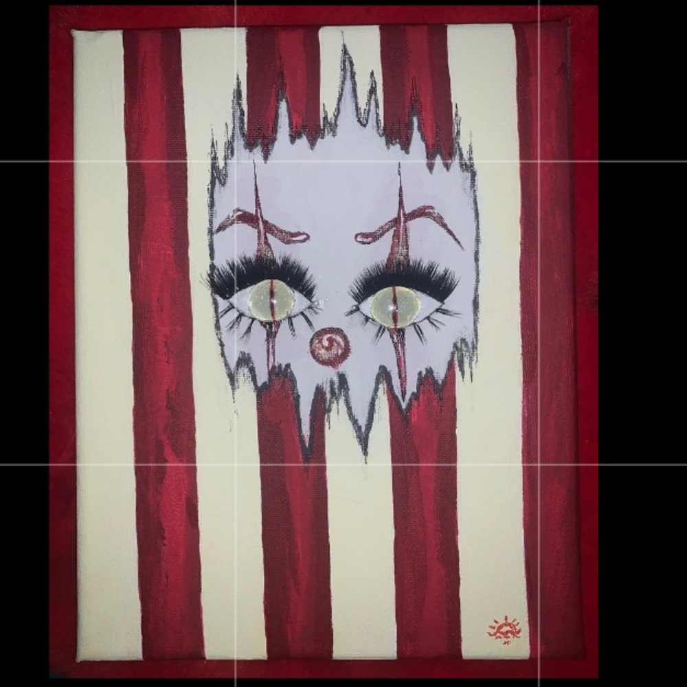 Clown with glass eyes